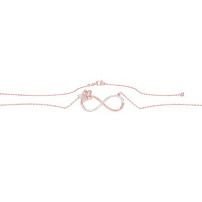 Butterfly Infinity Diamond Pendant 18 KT / Rose Gold