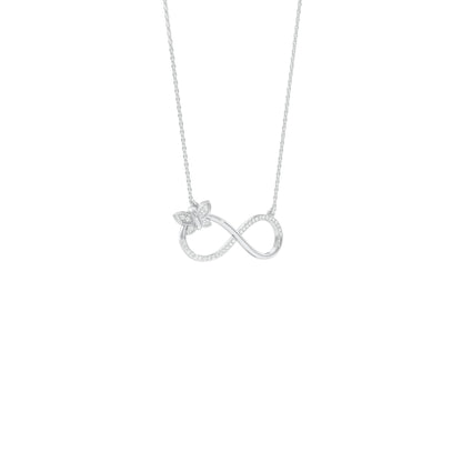 Butterfly Infinity Diamond Pendant 18 KT / White Gold
