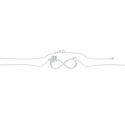Butterfly Infinity Diamond Pendant 18 KT / White Gold