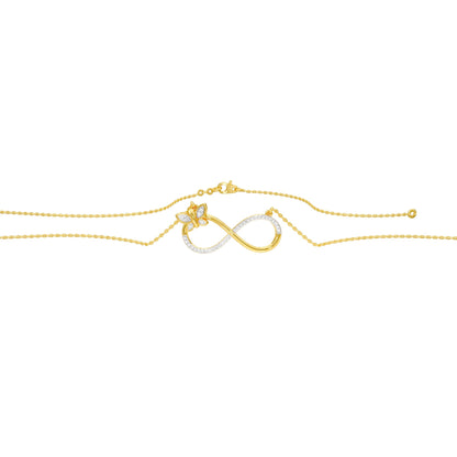 Butterfly Infinity Diamond Pendant 18 KT / Yellow Gold