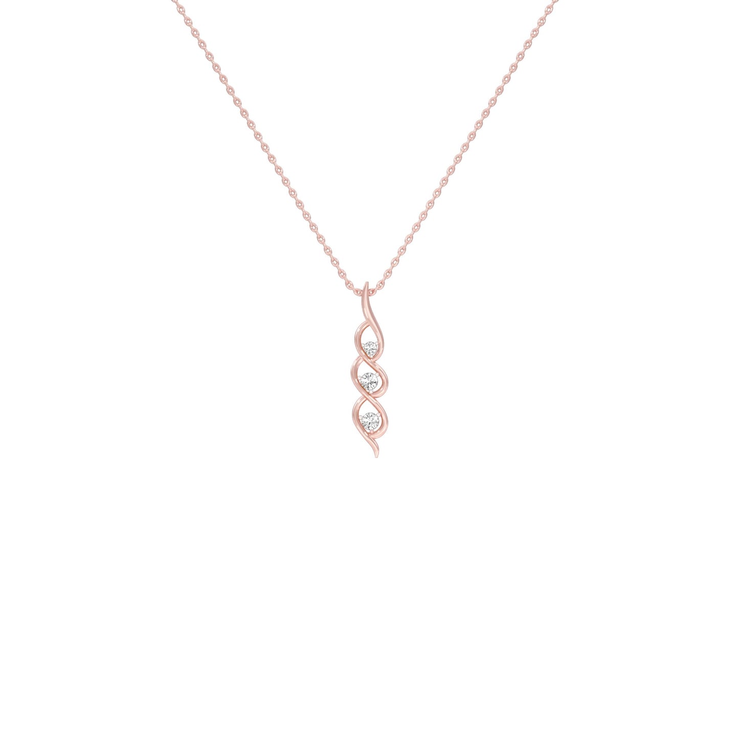 Twisted Flame Diamond Pendant 18 KT / Rose Gold