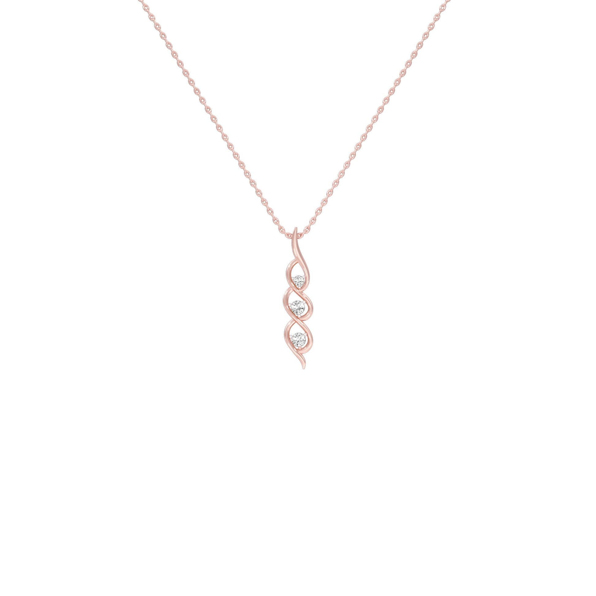 Twisted Flame Diamond Pendant 18 KT / Rose Gold