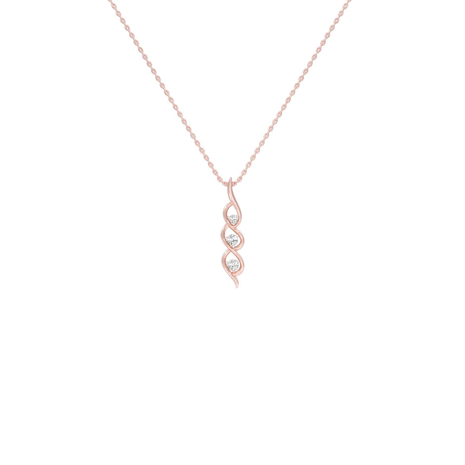 Twisted Flame Diamond Pendant 18 KT / Rose Gold
