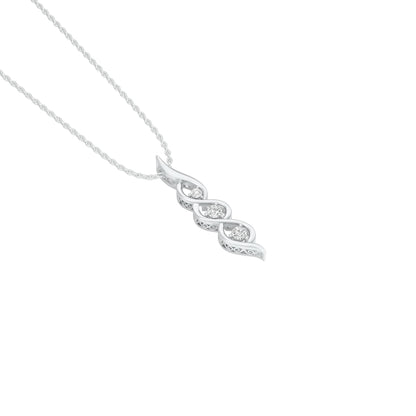 Twisted Flame Diamond Pendant 18 KT / White Gold