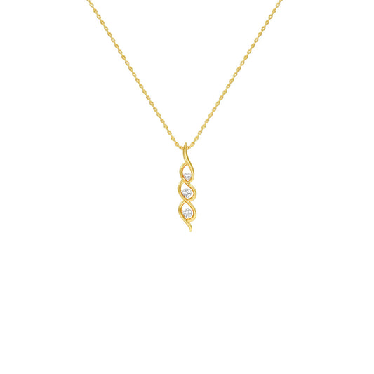 Twisted Flame Diamond Pendant 18 KT / Yellow Gold