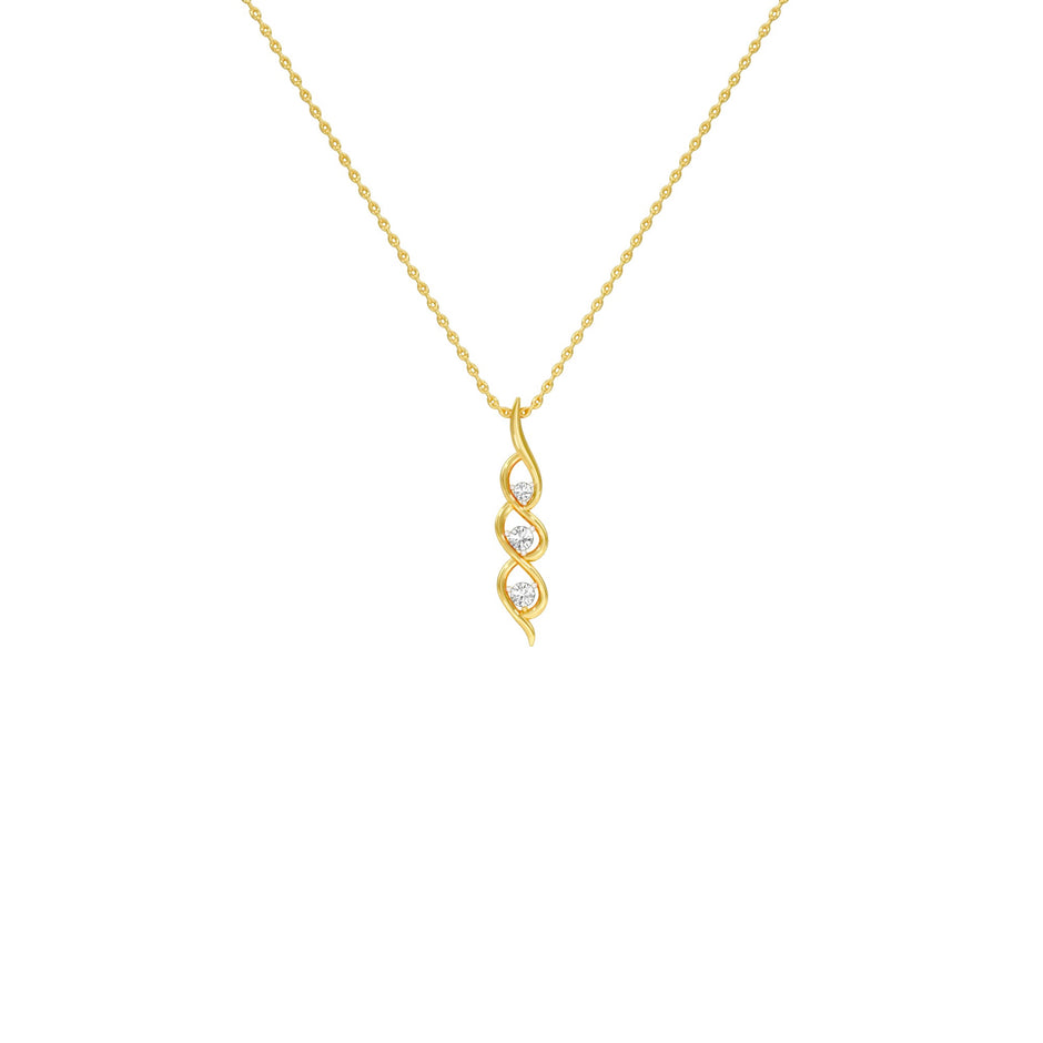 Twisted Flame Diamond Pendant 18 KT / Yellow Gold
