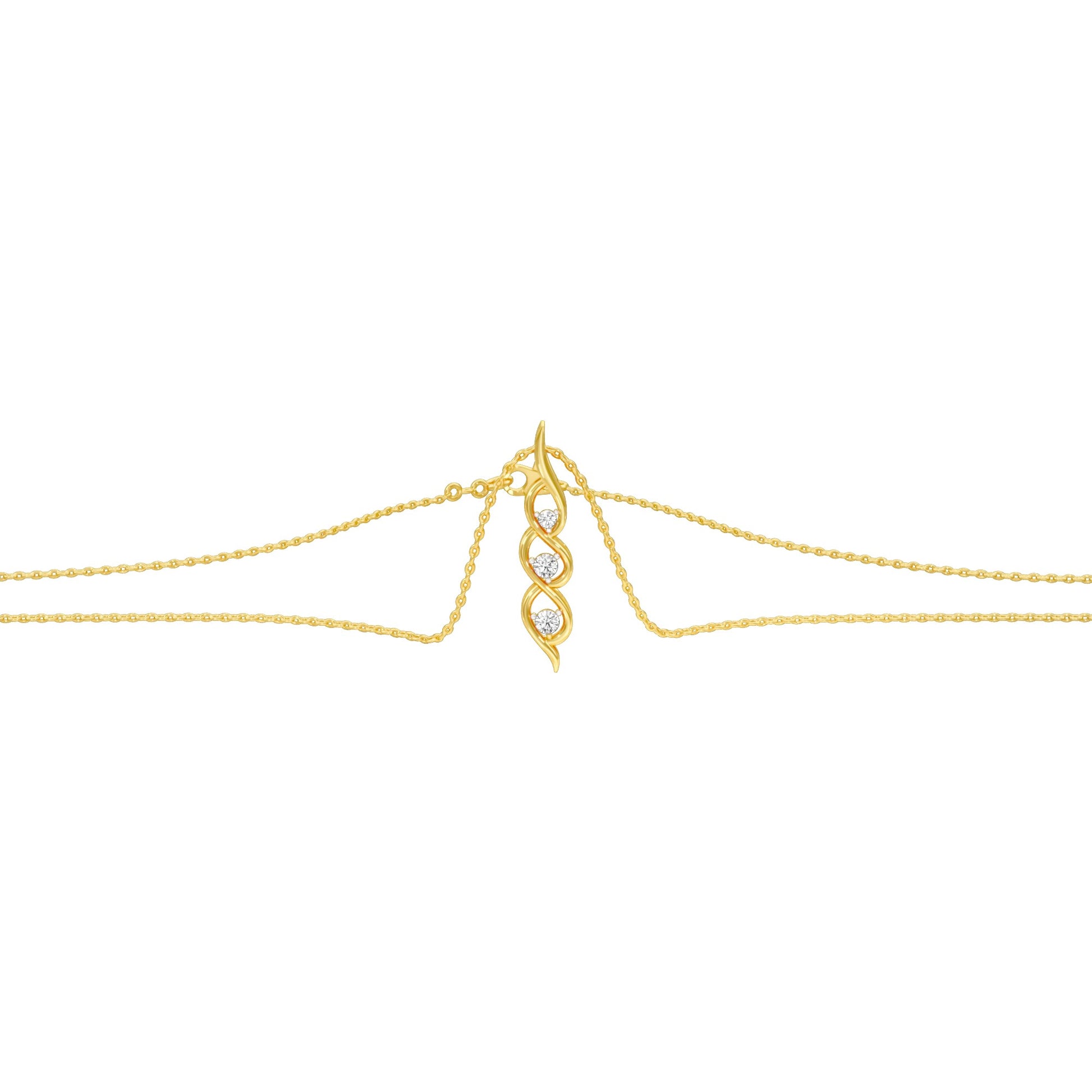 Twisted Flame Diamond Pendant 18 KT / Yellow Gold