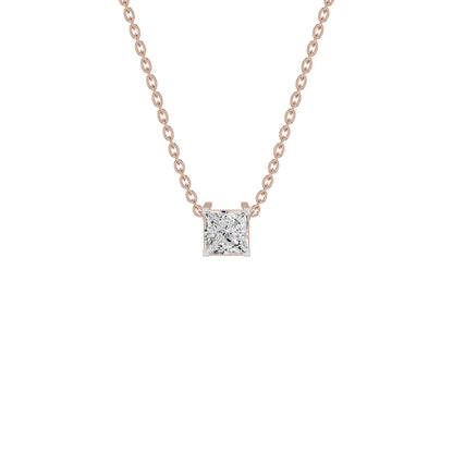 Prism Princess Solitaire Diamond Chain Necklace