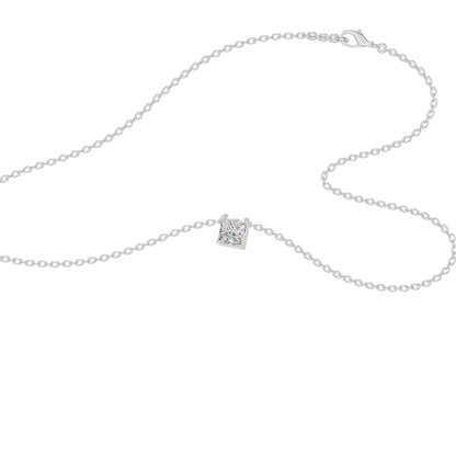 Prism Princess Solitaire Diamond Chain Necklace