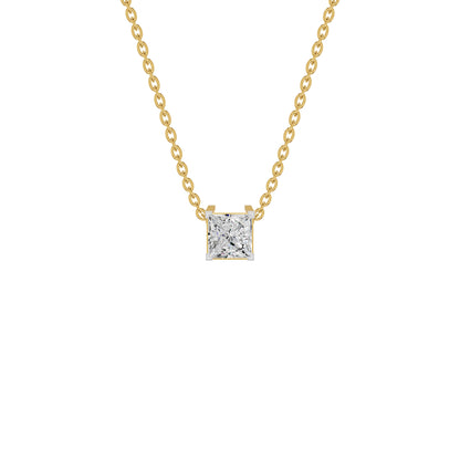 Prism Princess Solitaire Diamond Chain Necklace