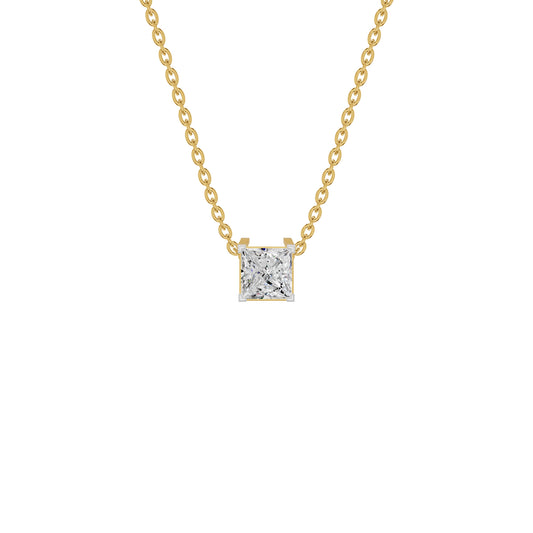 Prism Princess Solitaire Diamond Chain Necklace