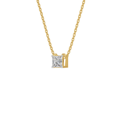 Prism Princess Solitaire Diamond Chain Necklace
