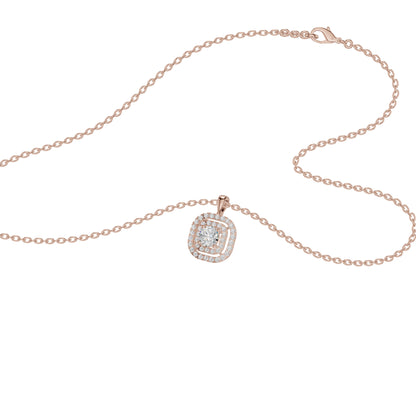Round Solitaire Ripple Diamond Pendant 18 KT / Rose Gold