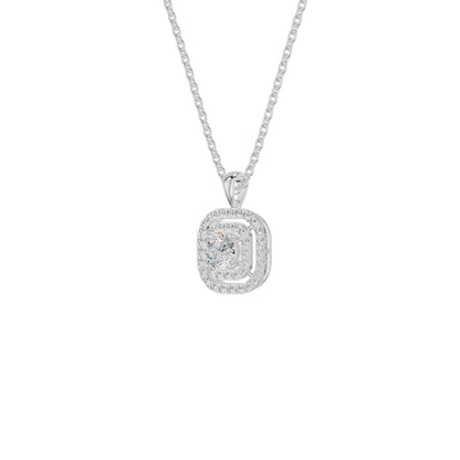 Round Solitaire Ripple Diamond Pendant 18 KT / White Gold