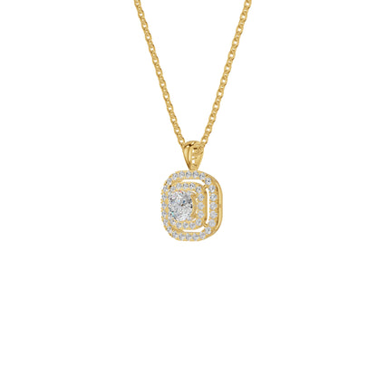 Round Solitaire Ripple Diamond Pendant 18 KT / Yellow Gold