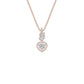 Petal & Pave Heart Diamond Pendant 18 KT / Rose Gold