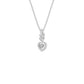 Petal & Pave Heart Diamond Pendant 18 KT / White Gold