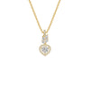 Petal & Pave Heart Diamond Pendant 18 KT / Yellow Gold