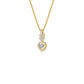 Petal & Pave Heart Diamond Pendant 18 KT / Yellow Gold