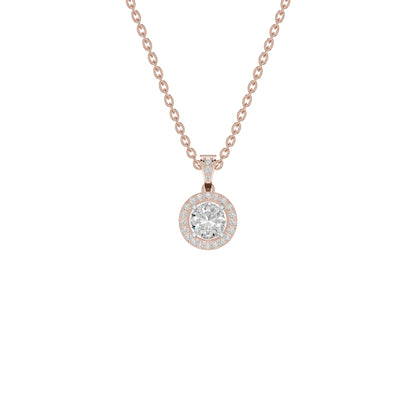 Rising Sun Halo Diamond Pendant 18 KT / Rose Gold