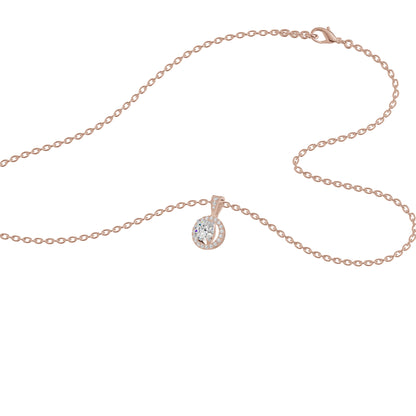 Rising Sun Halo Diamond Pendant 18 KT / Rose Gold