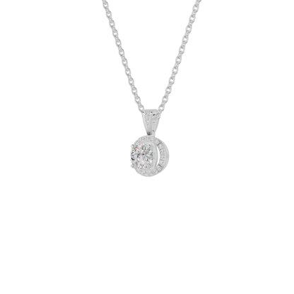 Rising Sun Halo Diamond Pendant 18 KT / White Gold