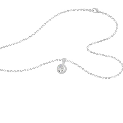Rising Sun Halo Diamond Pendant 18 KT / White Gold