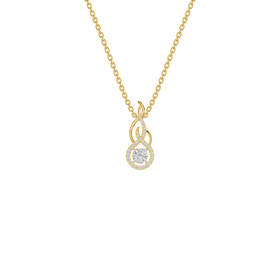 Ethereal Eclipse Diamond Pendant 18 KT / Yellow Gold