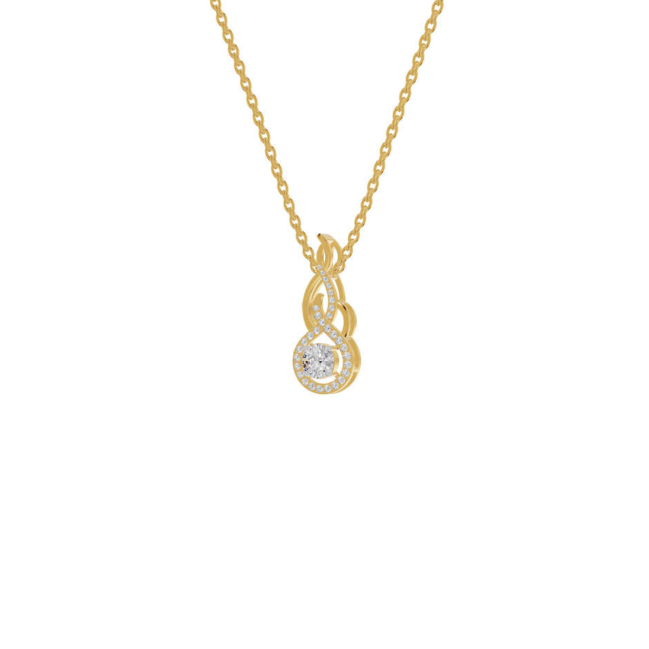 Ethereal Eclipse Diamond Pendant 18 KT / Yellow Gold