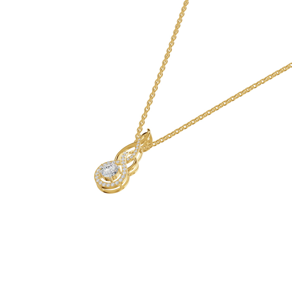 Ethereal Eclipse Diamond Pendant 18 KT / Yellow Gold