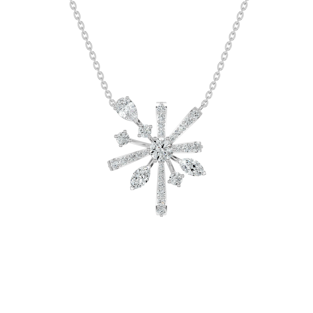 Starbloom Diamond Chain Necklace 18 KT / White Gold