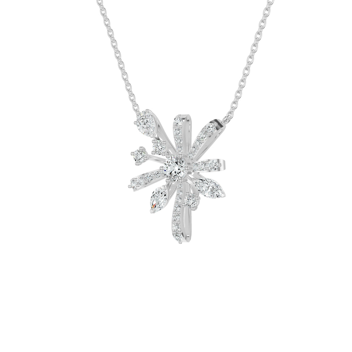 Starbloom Diamond Chain Necklace 18 KT / White Gold