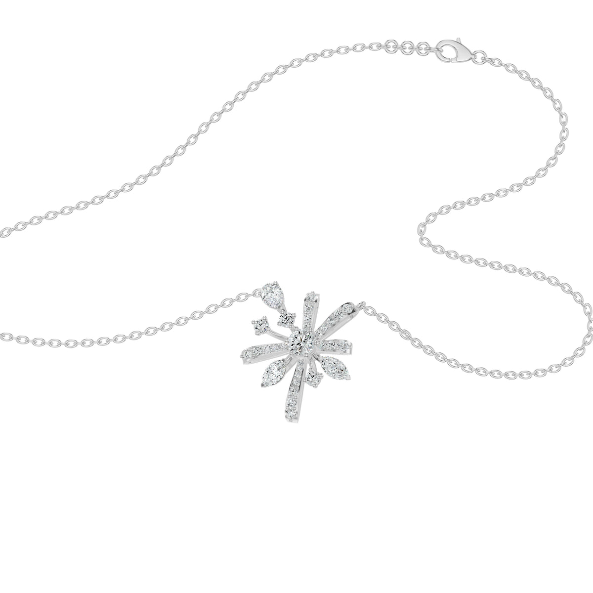 Starbloom Diamond Chain Necklace 18 KT / White Gold