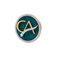 The Laureate CA Diamond Brooch in 925 Silver with Malakite Enamel