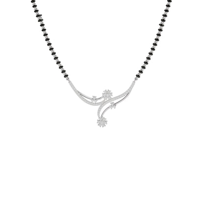 Delicate Floral Diamond Mangalsutra 18 KT / White Gold
