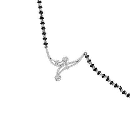 Delicate Floral Diamond Mangalsutra 18 KT / White Gold