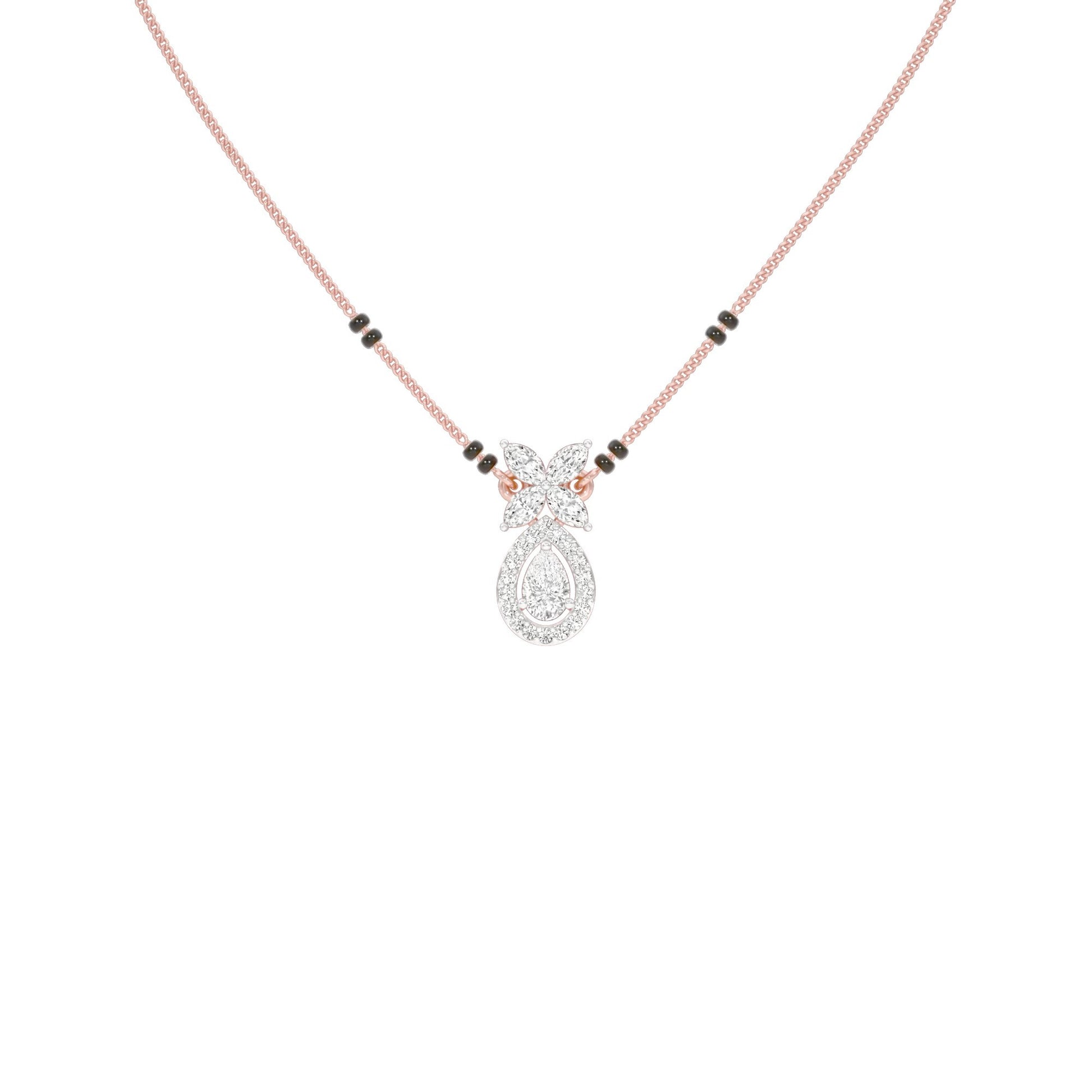 Stunning Flora Diamond Mangalsutra 18 KT / Rose Gold