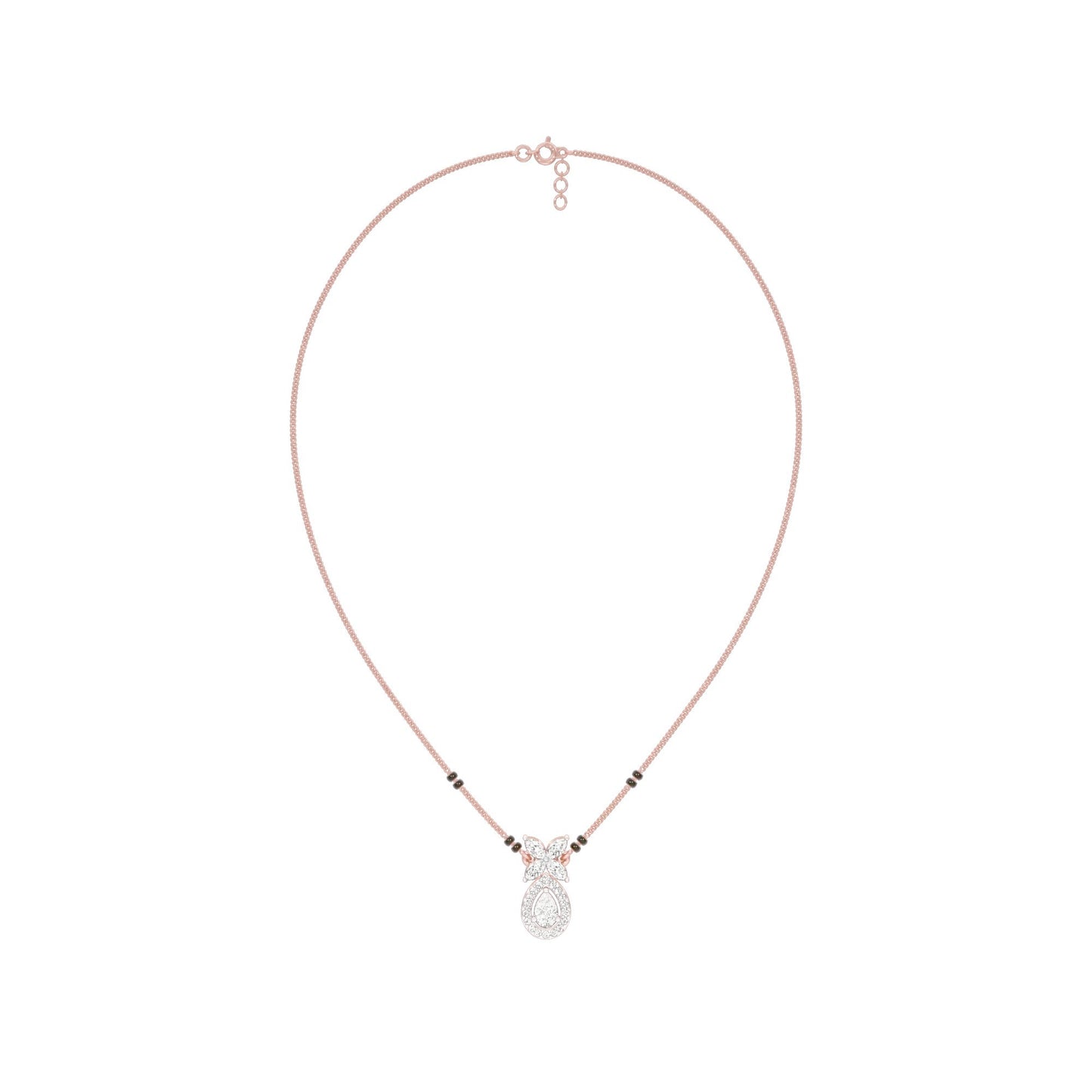 Stunning Flora Diamond Mangalsutra 18 KT / Rose Gold