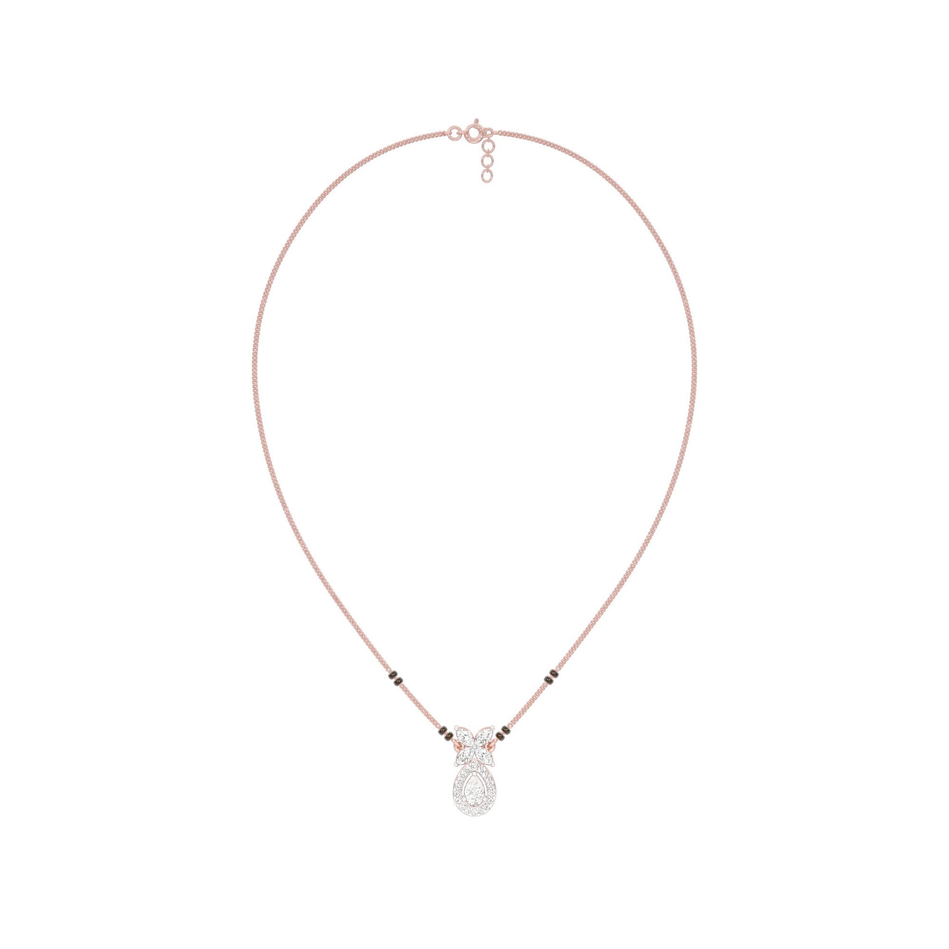 Stunning Flora Diamond Mangalsutra 18 KT / Rose Gold