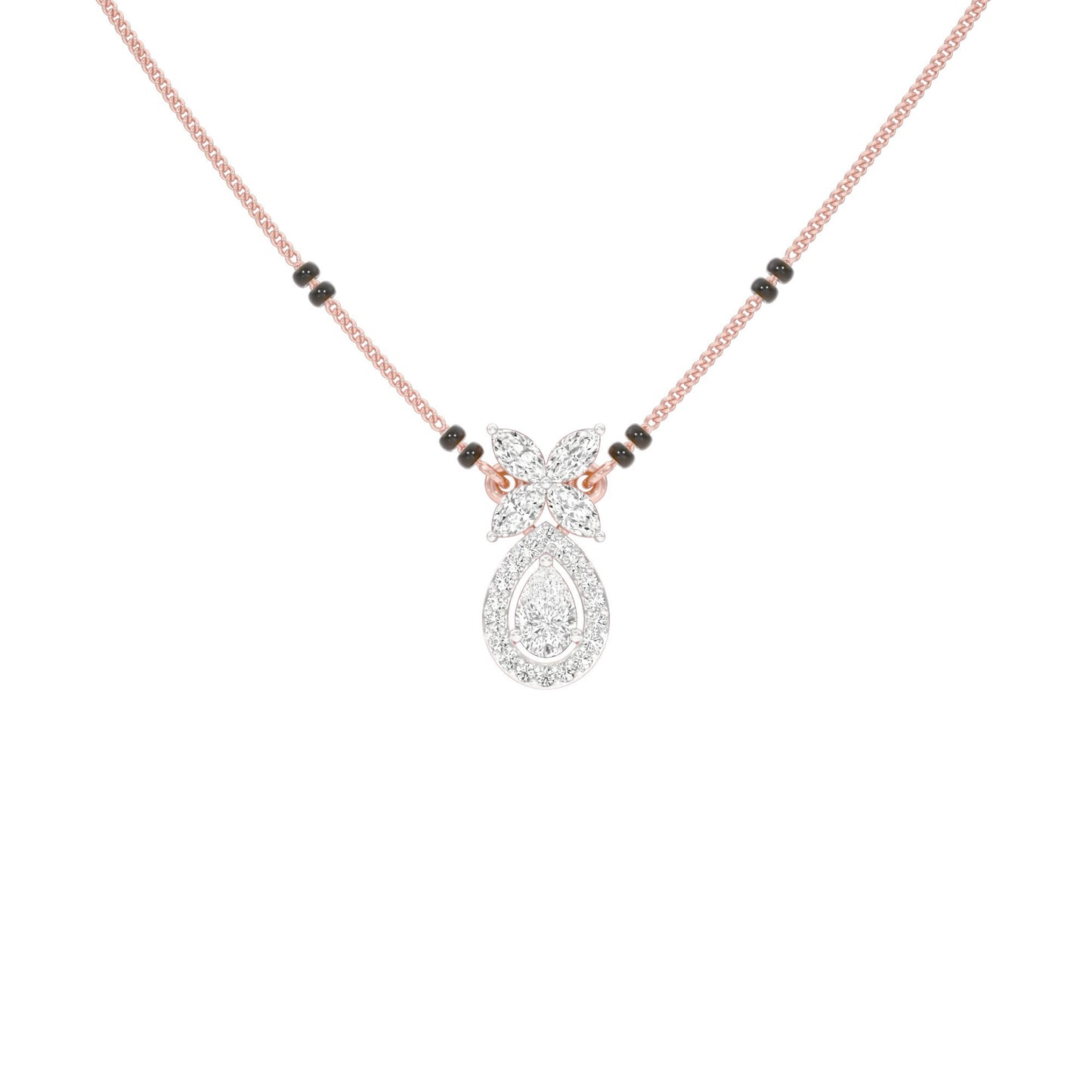 Stunning Flora Diamond Mangalsutra 18 KT / Rose Gold