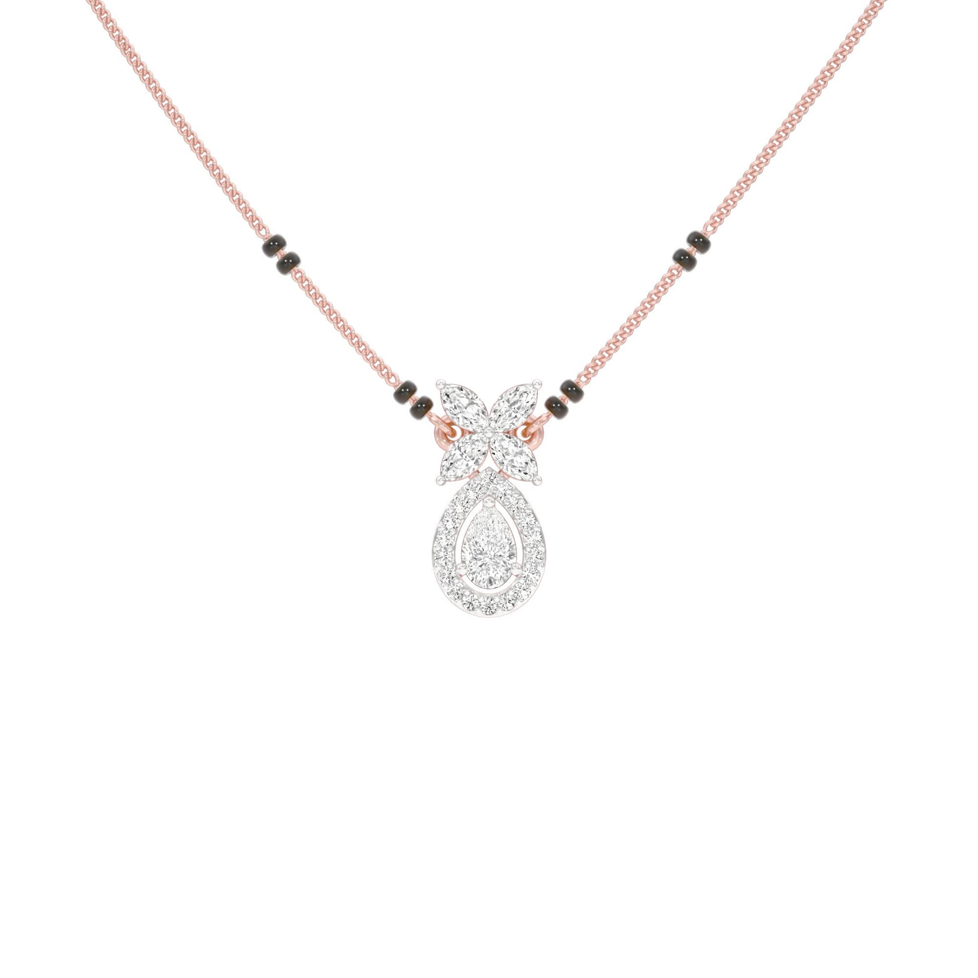 Stunning Flora Diamond Mangalsutra 18 KT / Rose Gold