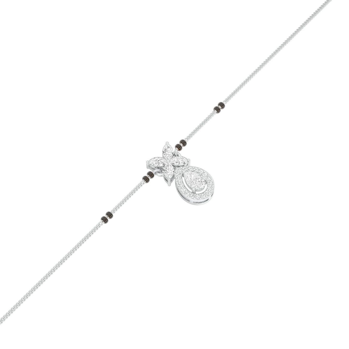Stunning Flora Diamond Mangalsutra 18 KT / White Gold