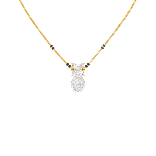Stunning Flora Diamond Mangalsutra 18 KT / Yellow Gold