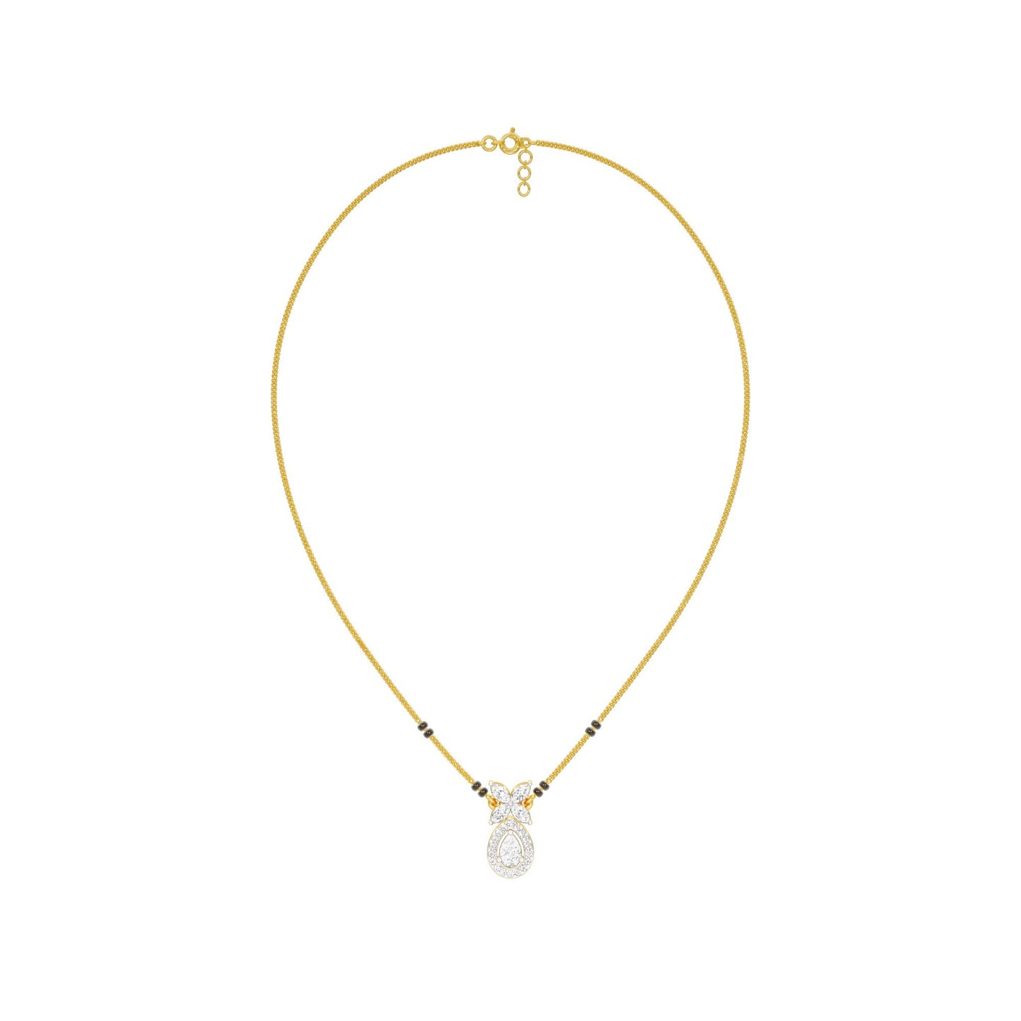 Stunning Flora Diamond Mangalsutra 18 KT / Yellow Gold