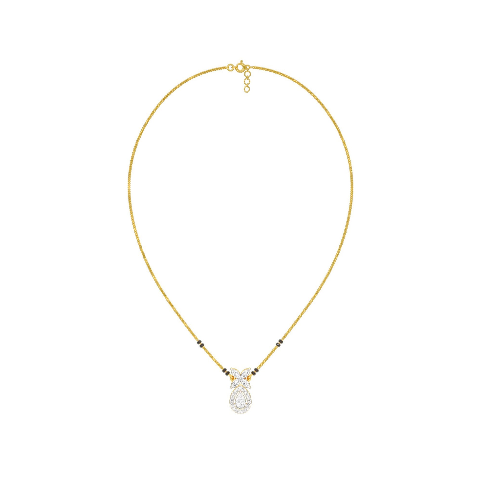 Stunning Flora Diamond Mangalsutra 18 KT / Yellow Gold
