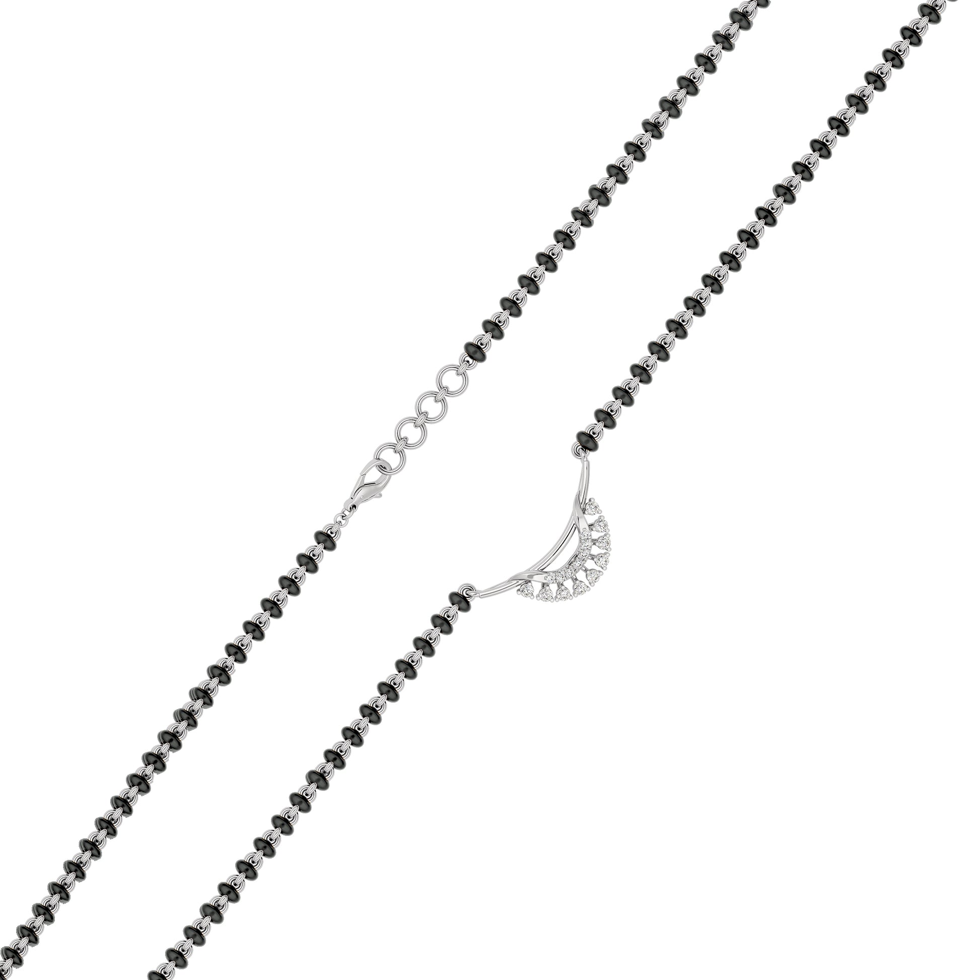 Sapphire Whisper Diamond Mangalsutra 18 KT / White Gold