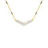 Modern Baugette V-Shaped Diamond Mangalsutra 9 KT / Yellow Gold