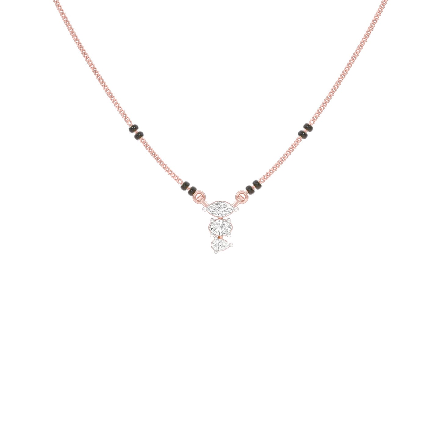The Trio Diamond Mangalsutra 9 KT / Rose Gold