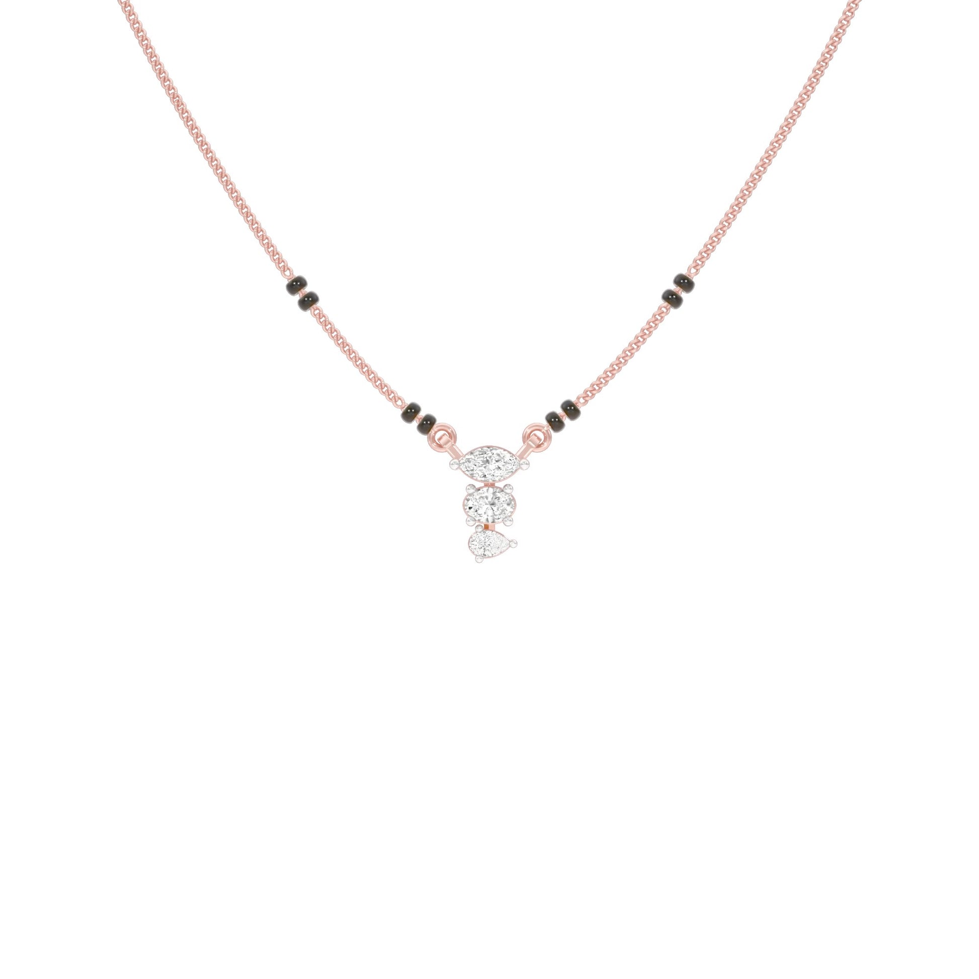 The Trio Diamond Mangalsutra 9 KT / Rose Gold