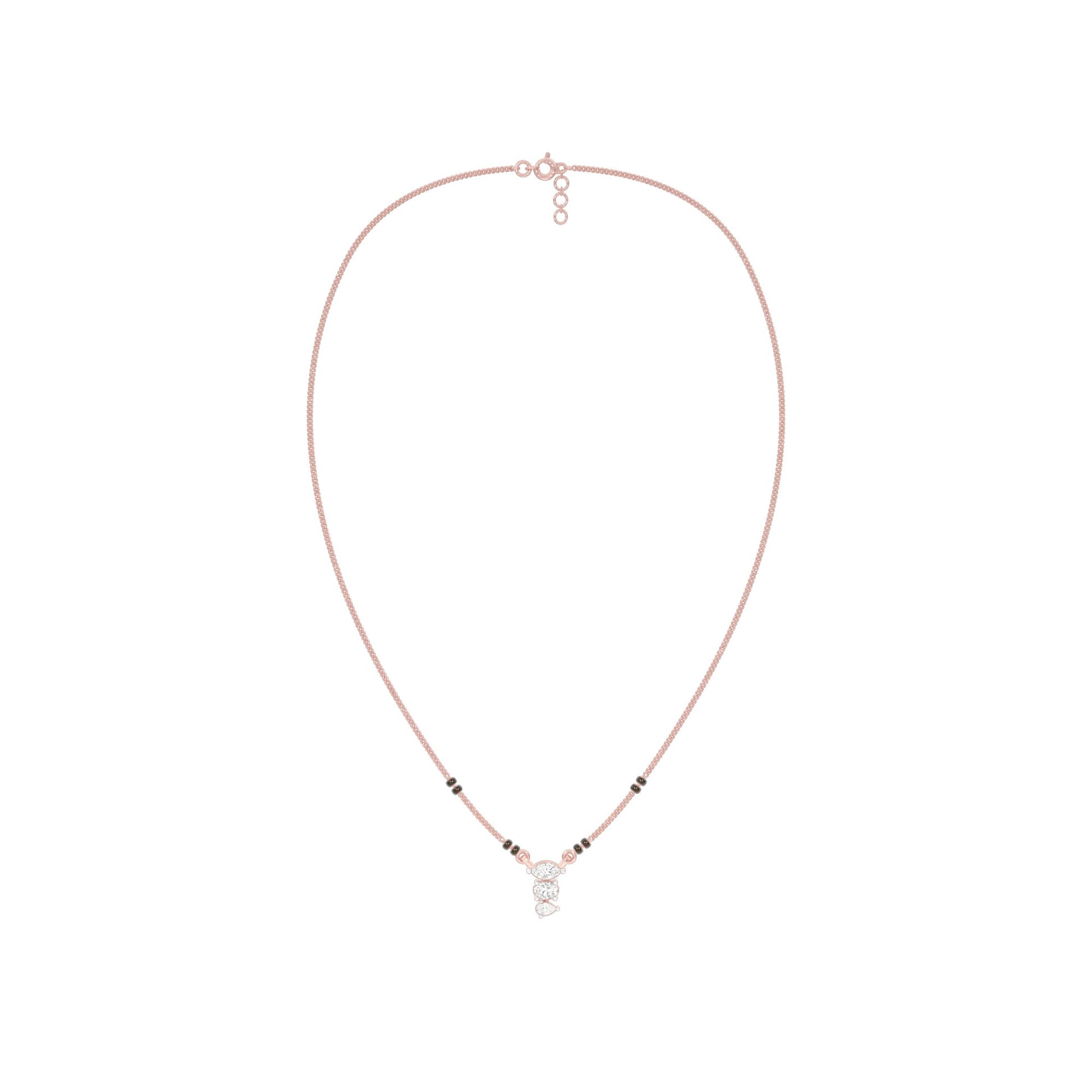 The Trio Diamond Mangalsutra 9 KT / Rose Gold